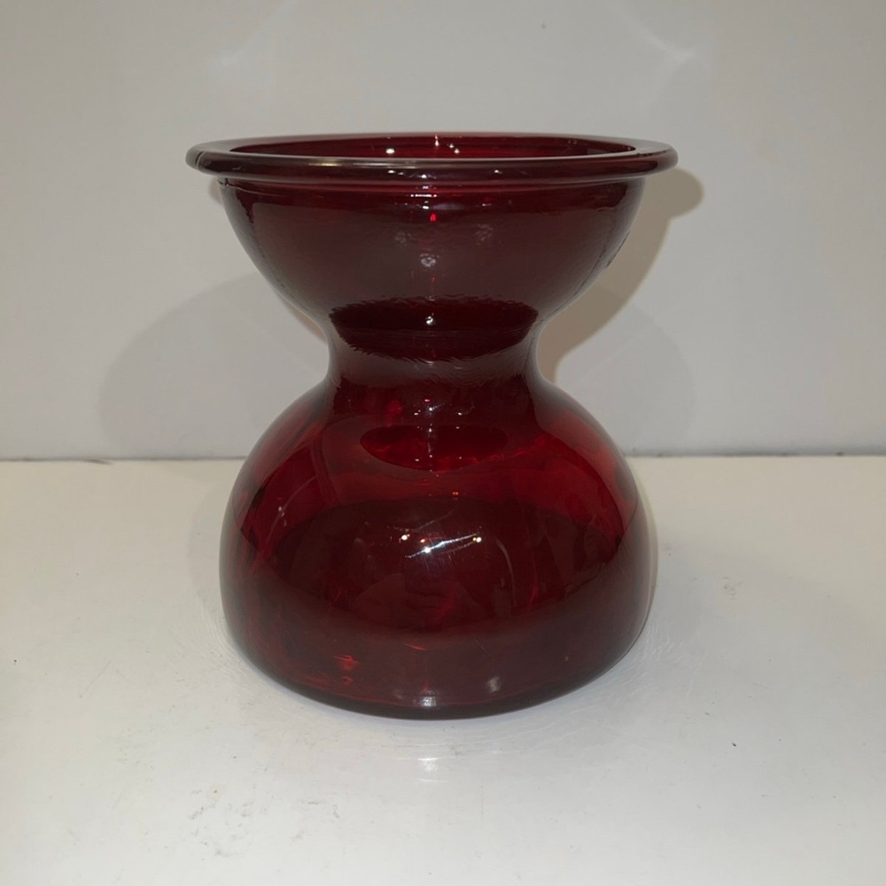 - Ruby Glass Spittoon vase